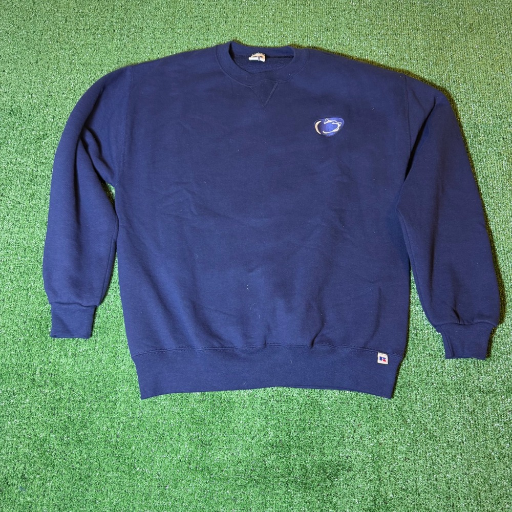 Vintage Russell Athletic Penn State Sweatshirt Navy Blue Made in USA Large